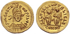 The Roman Empire   Leo II and Zeno, 9th February – 17th November 474  Solidus, Constantinopolis circa 474, AV 4.48 g. D N LEO ET Z – ENO P P AVG Helme...