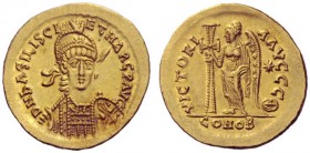 The Roman Empire   Basiliscus and Marcus joint reign, Autumn 475 – August 476  Solidus, Constantinopolis 475–476, AV 4.46 g. D N bASILISCI – Et MARC P...