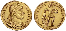 Migration of the German tribes   Uncertain tribe in Eastern Europe   In the name of Julian II, 360-363.  Solidus, uncertain mint in eastern Europe aft...