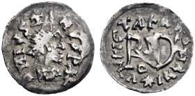 Migration of the German tribes   The Gepids   Uncertain ruler. In the name of Justin I, 518-526.  Quarter siliqua, Sirmium circa 520-540, AR 0.75 g. D...