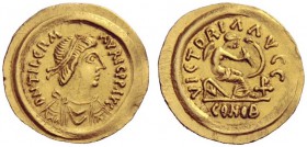The Byzantine Empire   Maurice Tiberius, 15 August 582 – 25 November 602  Semissis 583-602, AV 2.23 g. D N TIbER M – AVRIC P P AVGV Pearl-diademed and...