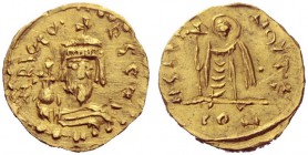 The Byzantine Empire   Phocas, 23 November 602 – 5 October 610   Uncertain imitation in the name of Phocas (?). Solidus, uncertain mint in the east af...