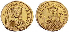 The Byzantine Empire   Michael I Rhangabe 811-813, with Teophilactus from 25th December 811  Solidus, AV 4.41 g. · MIXA – HL bASILES Facing bust, with...