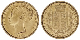 GRAN BRETAÑA
VICTORIA
Soberano. AV. 1860. 7,98 g. KM.736,1. Rayitas, si no EBC-