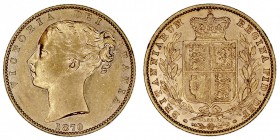 GRAN BRETAÑA
VICTORIA
Soberano. AV. 1870. 7,98 g. KM.736,2. Marquita en el busto, si no EBC
