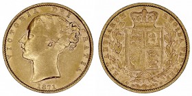 GRAN BRETAÑA
VICTORIA
Soberano. AV. 1871. 7,96 g. KM.736,2. Golpe en canto, si no EBC
