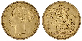 GRAN BRETAÑA
VICTORIA
Soberano. AV. 1873 M. Melburne. 7,97 g. KM.7. EBC-