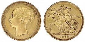 GRAN BRETAÑA
VICTORIA
Soberano. AV. 1874 M. Melburne. 7,98 g. KM.7. EBC-/EBC