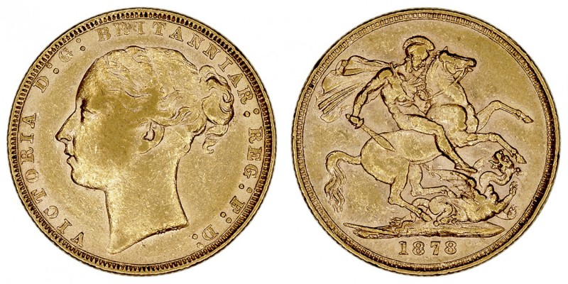 GRAN BRETAÑA
VICTORIA
Soberano. AV. 1878. 7,98 g. KM.752. EBC