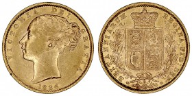GRAN BRETAÑA
VICTORIA
Soberano. AV. 1886 S. Sidney. 7,98 g. KM.6. Rayita en listel, si no EBC