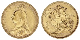 GRAN BRETAÑA
VICTORIA
Soberano. AV. 1893 M. Melburne. 7,99 g. KM.10. Conserva brillo. EBC+