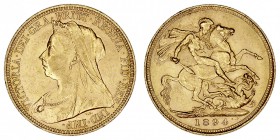 GRAN BRETAÑA
VICTORIA
Soberano. AV. 1894 S. Sidney. 7,99 g. KM.13. Ligeras marquitas, si no EBC