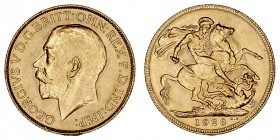 GRAN BRETAÑA
JORGE V
Soberano. AV. 1923 M. Melburne. 7,99 g. KM.29. Rayitas y golpecitos, si no EBC+
