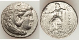 MACEDONIAN KINGDOM. Alexander III the Great (336-323 BC). AR tetradrachm (26mm, 16.67 gm, 9h). Choice VF, porosity. Late lifetime-early posthumous iss...