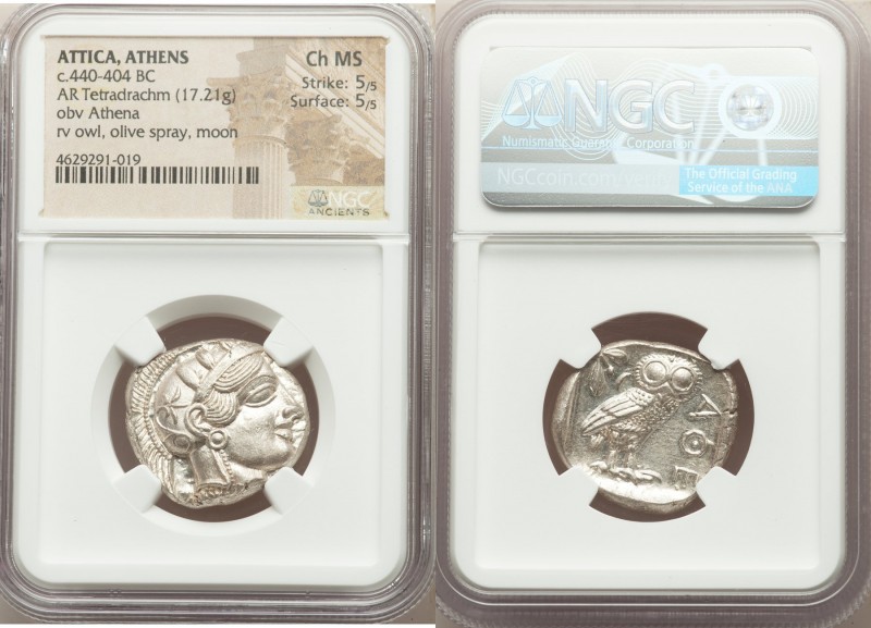 ATTICA. Athens. Ca. 440-404 BC. AR tetradrachm (25mm, 17.21 gm, 12h). NGC Choice...