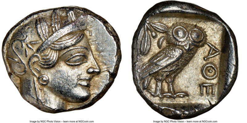 ATTICA. Athens. Ca. 440-404 BC. AR tetradrachm (24mm, 17.22 gm, 3h). NGC AU 5/5 ...