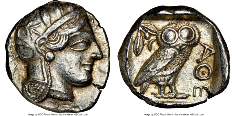 ATTICA. Athens. Ca. 440-404 BC. AR tetradrachm (25mm, 17.22 gm, 3h). NGC Choice ...
