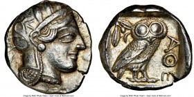 ATTICA. Athens. Ca. 440-404 BC. AR tetradrachm (25mm, 17.22 gm, 3h). NGC Choice XF 5/5 - 4/5. Mid-mass coinage issue. Head of Athena right, wearing cr...
