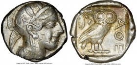 ATTICA. Athens. Ca. 440-404 BC. AR tetradrachm (25mm, 17.18 gm, 2h). NGC XF 5/5 - 3/5. Mid-mass coinage issue. Head of Athena right, wearing crested A...