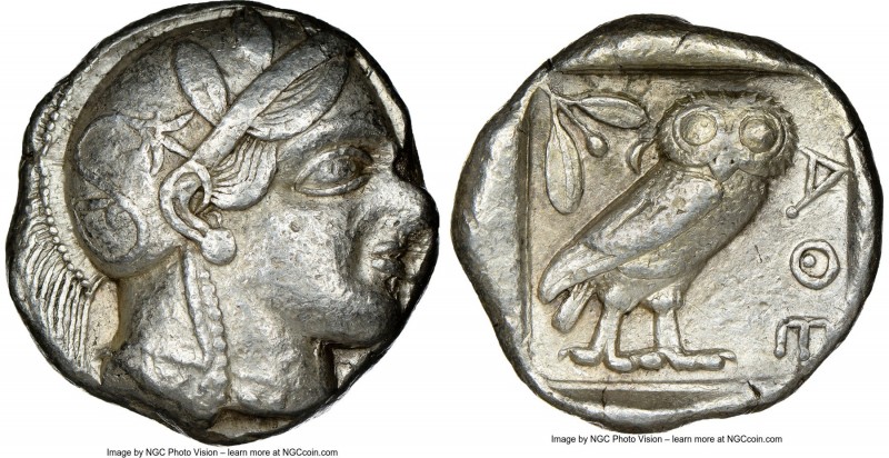 ATTICA. Athens. Ca. 440-404 BC. AR tetradrachm (24mm, 17.16 gm, 9h). NGC VF 4/5 ...