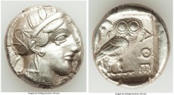 ATTICA. Athens. Ca. 440-404 BC. AR tetradrachm (25mm, 17.17 gm, 7h). XF. Mid-mass coinage issue. Head of Athena right, wearing crested Attic helmet or...