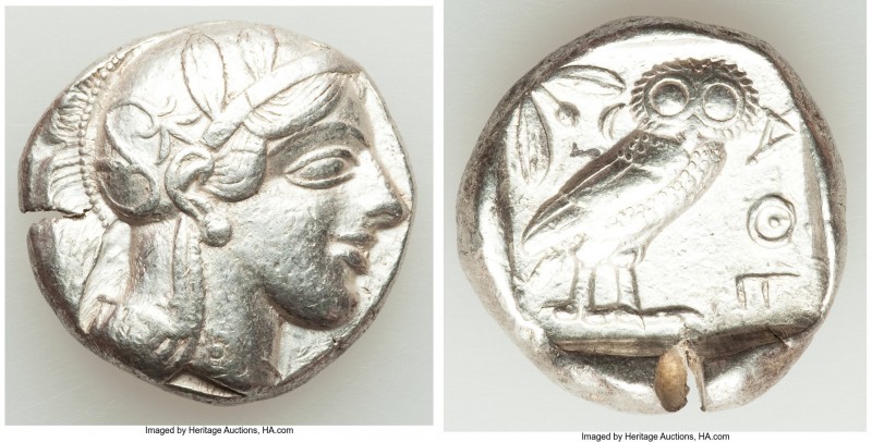 ATTICA. Athens. Ca. 440-404 BC. AR tetradrachm (26mm, 17.14 gm, 11h). XF, test c...