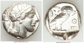 ATTICA. Athens. Ca. 440-404 BC. AR tetradrachm (26mm, 17.14 gm, 11h). XF, test cut. Mid-mass coinage issue. Head of Athena right, wearing crested Atti...