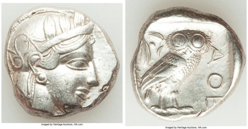 ATTICA. Athens. Ca. 440-404 BC. AR tetradrachm (24mm, 17.16 gm, 6h). VF. Mid-mas...