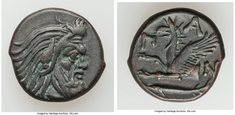 CIMMERIAN BOSPORUS. Panticapaeum. 4th century BC. AE (20mm, 8.20 gm, 12h). XF. H...