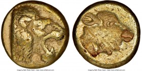 LESBOS. Mytilene. Ca. 521-478 BC. EL sixth-stater or hecte (10mm, 2.47 gm, 9h). NGC VF 5/5 - 3/5. Head of roaring lion right; pelleted truncation / In...