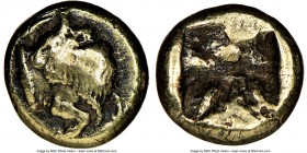 IONIA. Phocaea. Ca. 625-522 BC. EL sixth-stater or hecte (10mm, 2.09 gm). NGC VF 5/5 - 3/5, scuffs. Forepart of bull right, head reverted / Quadripart...