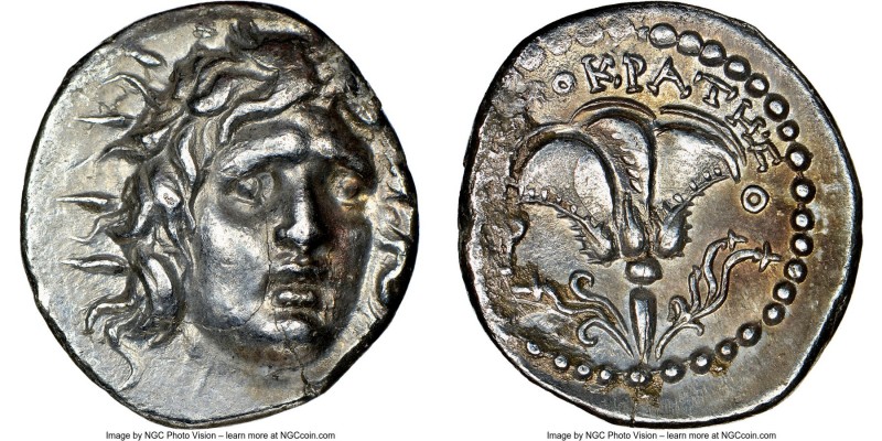 CARIAN ISLANDS. Rhodes. Ca. 125-88 BC. AR didrachm (20mm, 1h). NGC XF, flan flaw...