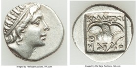 CARIAN ISLANDS. Rhodes. Ca. 88-84 BC. AR drachm (15mm, 2.32 gm, 12h). Choice XF. Plinthophoric standard, Callixei(nos), magistrate. Radiate head of He...