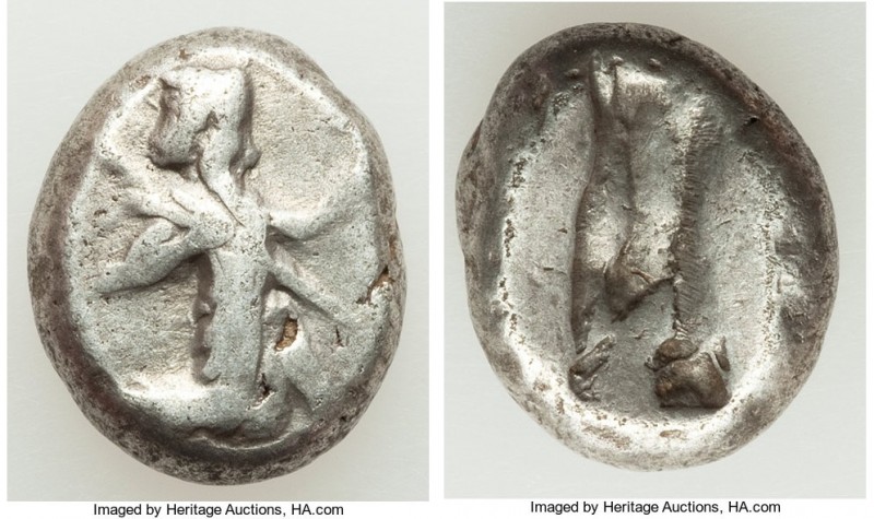 ACHAEMENID PERSIA. Ca. 5th century BC. AR siglos (16mm, 5.48 gm). Fine. Sardes. ...