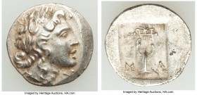 LYCIAN LEAGUE. Masicytes. Ca. 48-20 BC. AR hemidrachm (15mm, 2.10 gm, 12h). AU. Series 1. Laureate head of Apollo right; Λ-Y below / M-A, cithara (lyr...