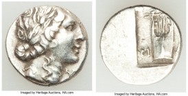LYCIAN LEAGUE. Masicytes. Ca. 48-20 BC. AR hemidrachm (19mm, 2.00 gm, 12h). Choice XF. Series 1. Laureate head of Apollo right; Λ-Y below / M-A, citha...