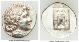 LYCIAN LEAGUE. Masicytes. Ca. 48-20 BC. AR hemidrachm (15mm, 2.00 gm, 1h). Choice AU. Series 1. Laureate head of Apollo right; Λ-Y below / M-A, cithar...