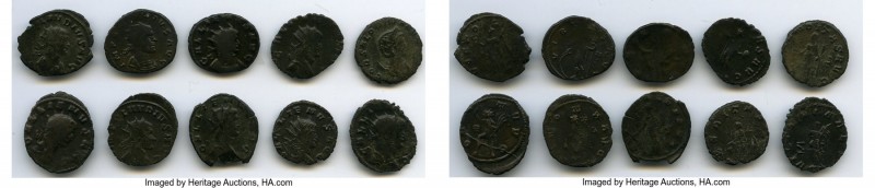 ANCIENT LOTS. Roman Imperial. AD 3rd century. Lot of ten (10) BI antoniniani. Fi...