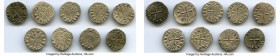 Principality of Antioch 9-Piece Lot of Uncertified Bohemond Era "Helmet" Deniers ND (1163-1201) VF, 18mm. Average weight 1.01gm. Sold as is, no return...