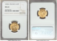 Napoleon III gold 10 Francs 1858-A MS63 NGC, Paris mint, KM784.3. AGW 0.0933 oz. 

HID09801242017

© 2020 Heritage Auctions | All Rights Reserved