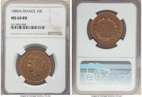 Republic 10 Centimes 1880-A MS64 Red and Brown NGC, Paris mint, KM815.1.

HID09801242017

© 2020 Heritage Auctions | All Rights Reserved
