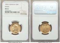 Baden. Friedrich I gold 20 Mark 1894-G MS61 NGC, Karlsruhe mint, KM270. Conservatively graded. AGW 0.2305 oz. 

HID09801242017

© 2020 Heritage Au...
