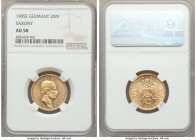 Saxony. Friedrich August III gold 20 Mark 1905-E AU58 NGC, Muldenhutten mint, KM1265. AGW 0.2305 oz. 

HID09801242017

© 2020 Heritage Auctions | ...