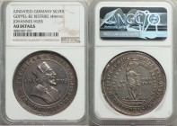 Jan Hus silver Restrike "Reformation" Medal ND AU Details NGC, Whiting-5, Goppel-82, Donebauer-3453. 44mm. CREDO.VNAM.ESSE.ECCLESIAM.SANCAM.CATOLICAM ...