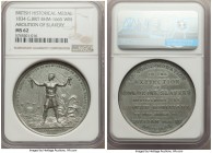 "Abolition of Slavery" white metal Medal 1834 MS62 NGC, BHM-1665. 43mm. Struck in commemoration of the abolition of slavery throughout British dominio...