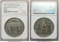 "Abolition of Slavery" white metal Medal 1834 AU50 NGC, BHM-1673. 40mm. An attractively toned British Historical Medal whose obverse proclaims "Slaver...
