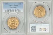 Republic gold 10 Quetzales 1926-(P) MS62 PCGS, Philadelphia mint, KM245. Mintage: 18,000. One year type. 

HID09801242017

© 2020 Heritage Auction...