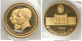 Muhammad Reza Pahlavi gold Proof Medal MS 2535 (1976), 20.8mm. Approximately 4.99gm. Struck to celebrate the 50th anniversary of the establishment of ...