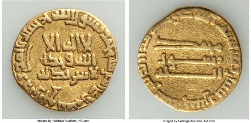 Abbasid. al-Mahdi (AH 158-169 / AD 775-785) gold Dinar AH 165 (AD 782/3) VF (Cli...