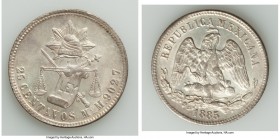 Republic Pair of Uncertified 25 Centavos UNC, 1) 25 Centavos 1890 Go-R, Guanajuato mint. 25mm. 6.67gm. 2) 25 Centavos 1885 Mo-M, Mexico City mint. 25m...